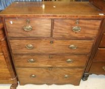 A 19th Century mahogany chest of two short and three long graduated drawers
