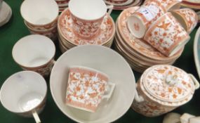 A collection of Royal Crown Derby "Pembroke" pattern tea wares, to include cups and saucers, slop