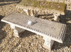 Two reconstitued stone garden benches