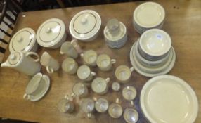 A large quantity of Poole pottery "Broadstone" pattern dinner and tea wares to include plates,