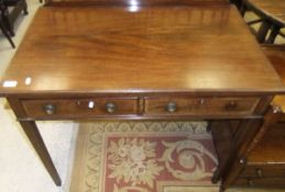 A 19th Century mahogany side table, the rectangular top with moulded edge above two drawers on