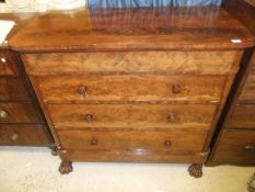A 19th Century mahogany chest of four long drawers with label to top drawer inscribed "Jas Mein