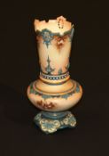 A Hadleys Worcester "faience" vase in the Gothic Revival taste with floral spray decoration,