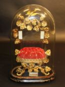 A 19th Century French "Marriage Seat", the red buttoned velvet cushion with gilt metal mounts and