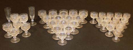 A collection of 38 19th Century similarly decorated pineapple cut drinking glasses to include