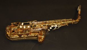 An Elkhart Series II alto saxophone, 70 cm.   CONDITION REPORTS  Case shows general signs of wear