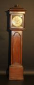 An early 19th century oak cased longcase clock, the 30 hour movement with square brass dial, the