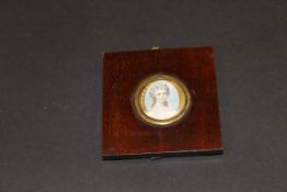 19TH CENTURY ENGLISH SCHOOL "Lady in white dress", miniature portrait study, oval, watercolour on