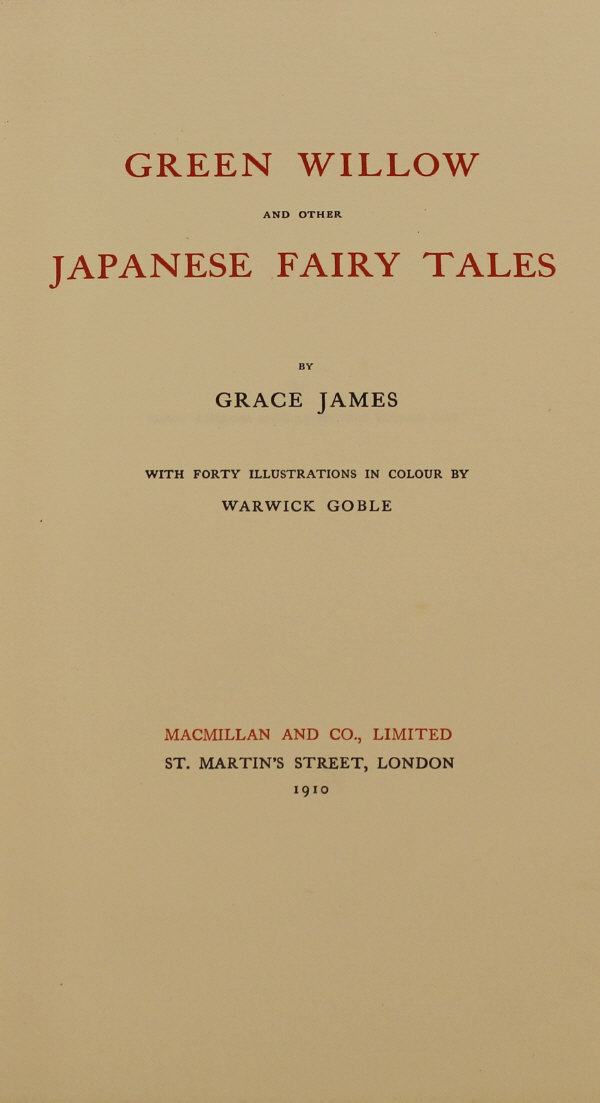 GRACE JAMES "Green Willow and other Japanese Fairy Tales", with 40 illustrations in colour by - Image 2 of 8