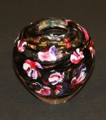 A baluster shaped glass vase by Adam Aaronson for Libertys', with internal stylised decoration in