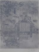 AFTER THEODORE ROUSSEL "Little gate in Chelsea", etching, signed in pencil to margin, bears "