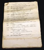 A 20th Century Fox Film Corporation daily shooting schedule for Thursday August 12th 1943 -