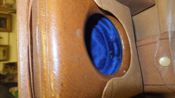 An early 20th Century leather travel case initialled "F M", with fitted interior containing - Image 5 of 16