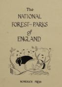 MARY POLLARD "The National Forest Parks of England - Nonesuch Press", a study for a frontispiece,