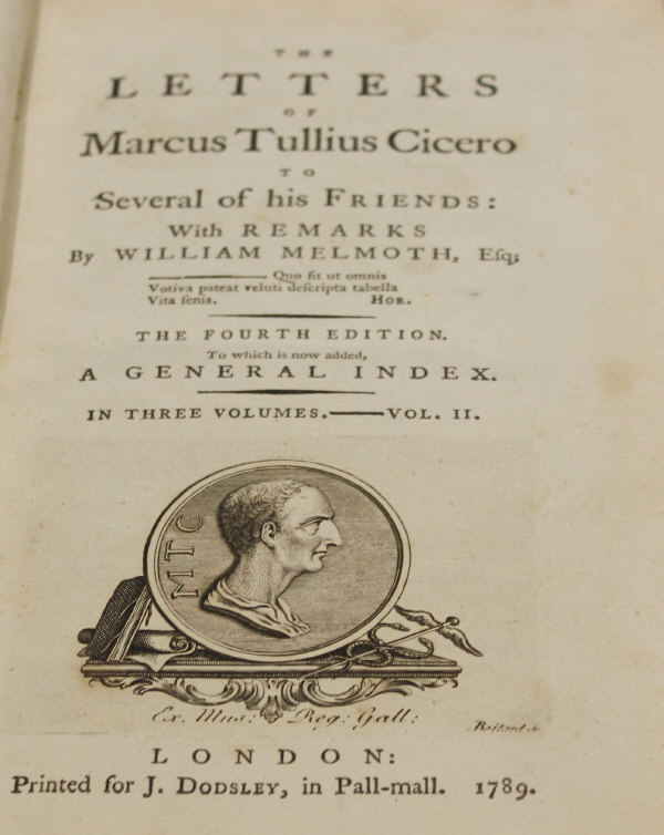 Volumes I-III - "The Letters of Marcus Tullius Cicero to Several of His Friends: with Remarks by - Image 3 of 4