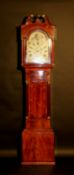 An early 19th Century mahogany and satinwood strung cased longcase clock, the case of typical form