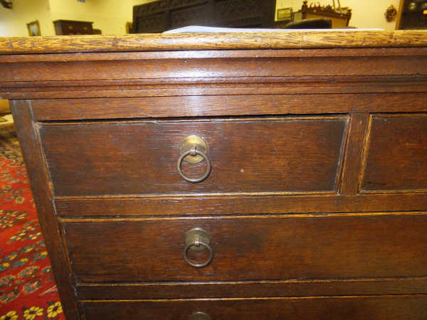 A 19th Century oak miniature chest of two short and three long graduated drawers on bracket feet, - Image 7 of 18