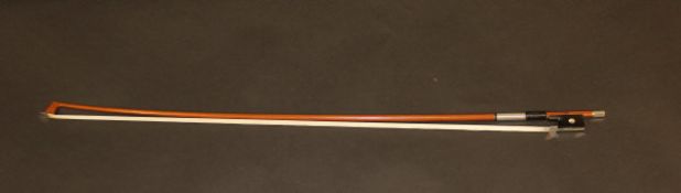 A Swiss violin bow inscribed "Smai?....2" 73.8 cm.   CONDITION REPORTS  Bow seems generally sound,