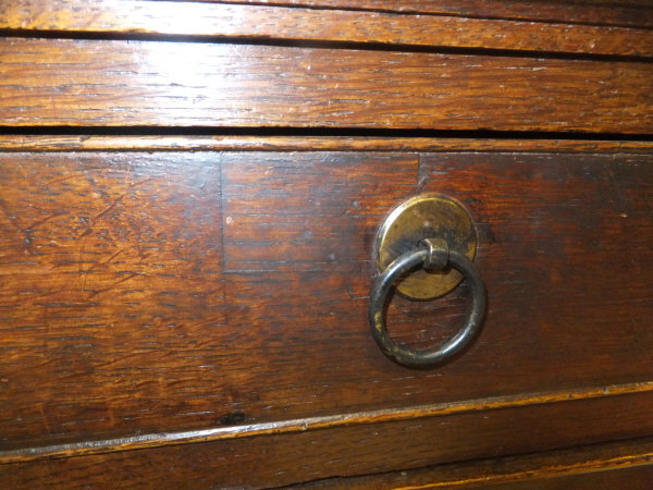 A 19th Century oak miniature chest of two short and three long graduated drawers on bracket feet, - Image 6 of 18