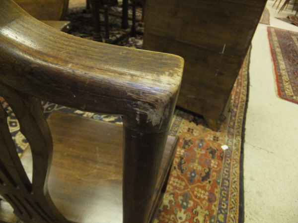 A set of eight late 18th Century provincial oak dining chairs, the serpentine top rails above a - Image 5 of 19