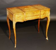 A 19th Century rosewood and marquetry inlaid dressing table, the top decorated with central panel of