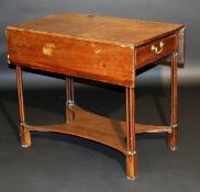A 19th Century mahogany Pembroke table in the Chippendale taste, the plain drop leaf top above two