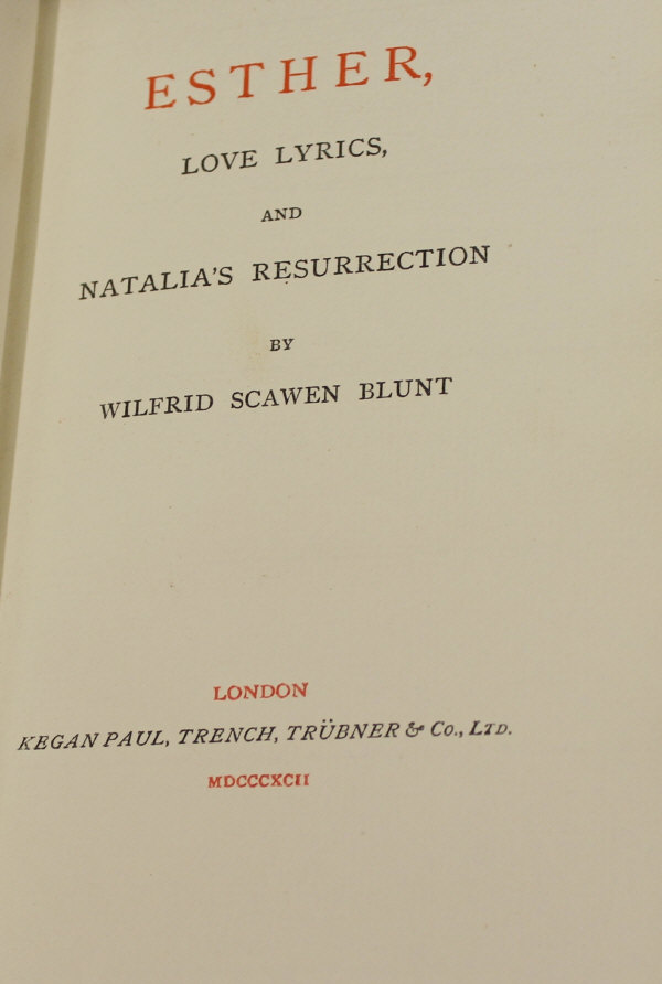 WILFRED SCAWEN BLUNT "The Celebrated Romance of The Stealing of The Mare, translated from the - Image 3 of 12