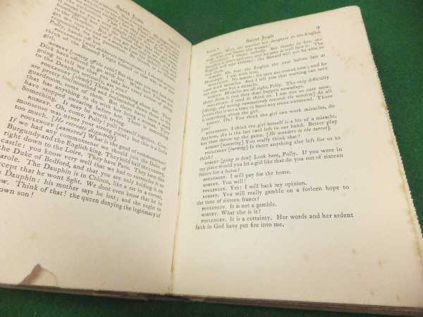 BERNARD SHAW "St. Joan: A Chronicle Play in Six Scenes and an Epilogue", published Constable & Co. - Image 8 of 20