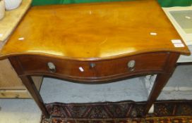 A 19th Century mahogany serpentine fronted single drawer side table on square tapered legs to