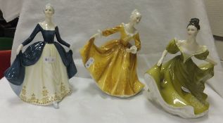 Three Royal Doulton figurines "Lynne", model No. HN 2329, "Kirsty", model No. HN 2381 and "Regal