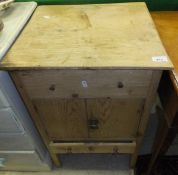 A 19th Century pine pot cupboard   CONDITION REPORTS  Heavy wear, stains, scuffs, chips, splits,