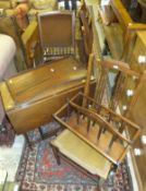 A mahogany spider leg drop leaf side table with single drawer to frieze, together with a mahogany