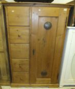 A 19th century French pine food cupboard   CONDITION REPORTS  Heavy wear, marks, stains, scuffs,