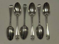 A set of six George III silver teaspoons (by "WT", London)