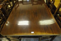A 19th century and later rectangular mahogany quadruped breakfast table on quadruped base to brass