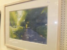 DONALD CORDERY "Sunlit roadway", watercolour heightened with white, initialled and dated '99 and
