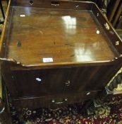 A mahogany commode with pierced gallery to top   CONDITION REPORTS  Various splits throughout and