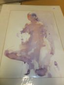 DONALD CORDERY "Sallie at Compton Farm", nude study, watercolour, initialled and dated 2000 bottom