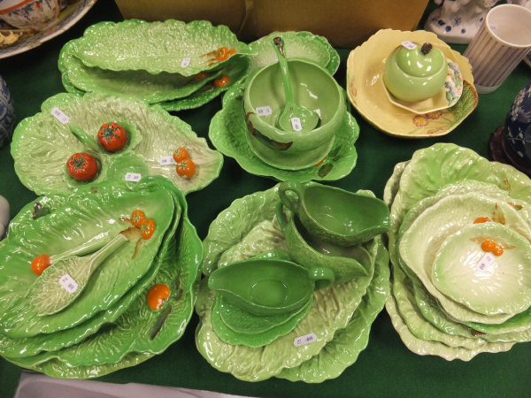 A large collection of Carlton ware to include leaf shaped dishes, condiment set, jugs, bowls,