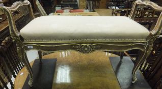 A Victorian giltwood and gesso framed window seat in the Louis XV taste (for restoration)