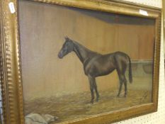 G A CATTLEY "Hunter in a stable", oil on canvas, signed and dated 1929 bottom right