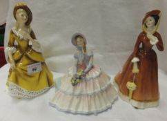 Three Royal Doulton figurines "Julia", model No. HN 2705, "Daydreams", model No. HN 1731 and "