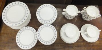 A collection of Rosenthal porcelain dinner wares to include four sizes of plates and soup bowls