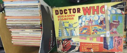 A Dr Who "Gives a Show" projector by Chad Valley (boxed), together with a collection of children's