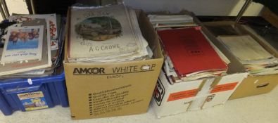 Four boxes containing a large quantity of sheet music to include "Minstrel Songs Old and New", "