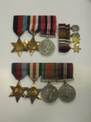Two Second World War bars of medals, one comprising the 1939-45 Star, the France Germany Star, the
