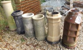 Six various terracotta chimney pots