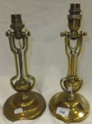 Two early 20th Century brass naval gimbal lamps (ex HMS Barrage)