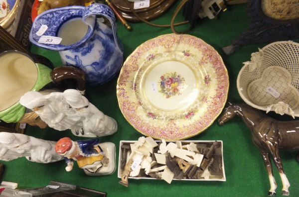 A collection of miscellaneous items to include a Belleek basket, a Beswick horse, a collection of