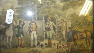AFTER HENRY ALKEN - a set of six coloured hunting engravings, unsigned